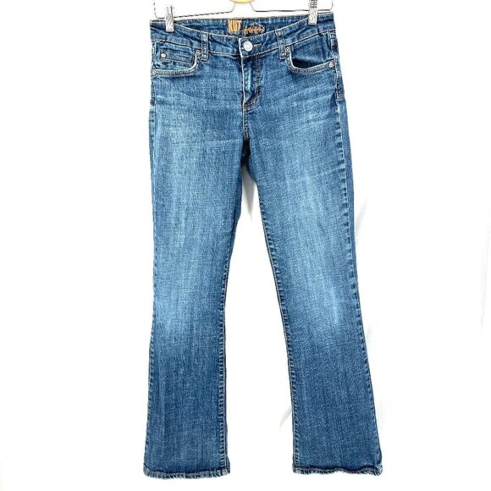 Kut for the Kloth medium wash low‎ waist boot cut bootleg jeans classic 4